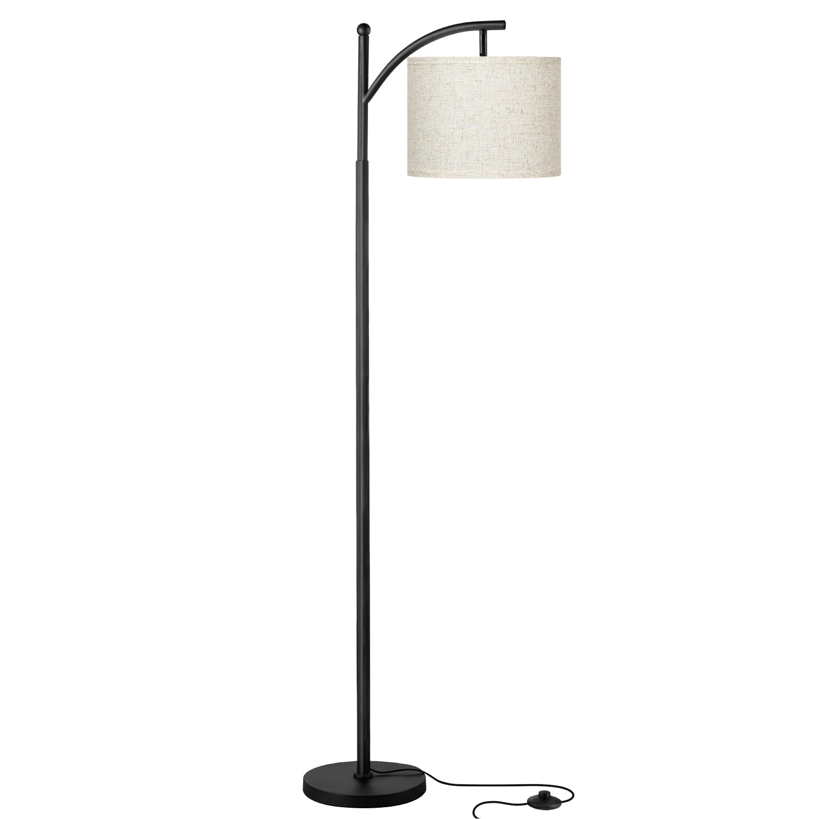 Ambimall 60" Floor Lamps for Living Room with 3 Color Temperatures Bulb & Adjustable Linen Shade, Tall Lamp for Living Room Bedroom Office Classroom Dorm Room(9W Bulb Included)