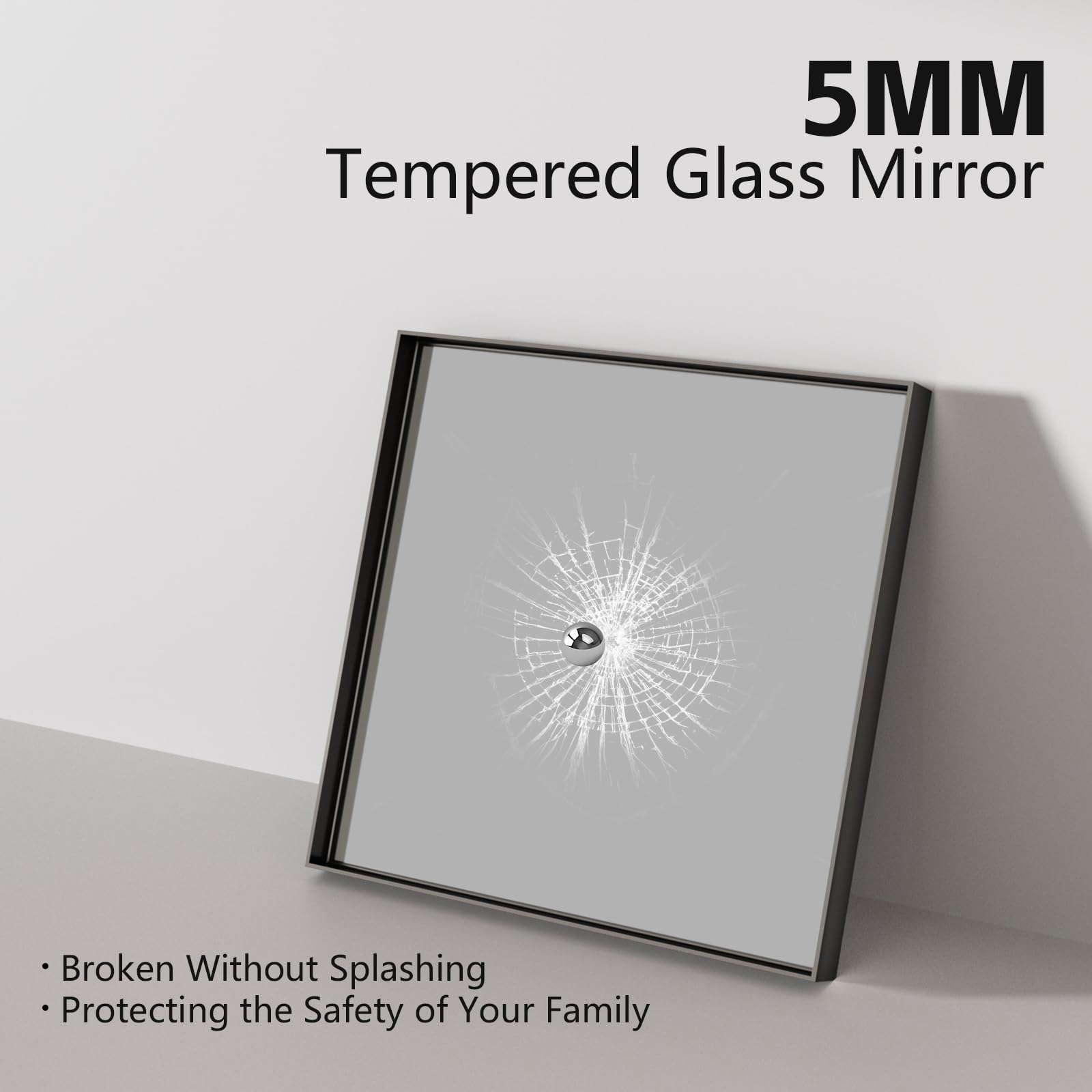 Dimelax 36”x 36” Black Mirror for Bathroom, Square Framed Mirror for Over Sink, Bathroom Vanity Mirrors,Tempered Glass, Decor Wall Mirrors for Entryway, Living Room (Horizontal/Vertical)