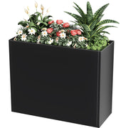 Nessxa Tall Metal Cube Planter for Outdoor Plants 36" L x 12" W x 26" H, Heavy Duty Steel Large Planter Box with Removable Insert Shelf, Modern Décor for Tall Plants, Trees, Flowers (Black)
